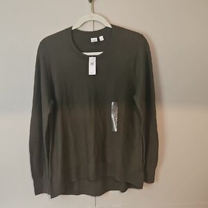 GAP Women's Dark Olive Crew Neck Sweater